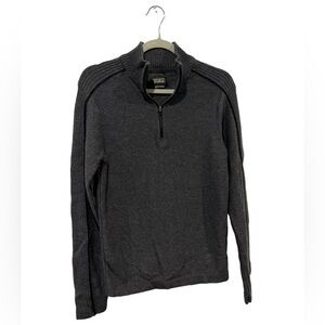 Royal Robbins Thermal 1/4 Zip Sweater Men’s Medium Grey Pullover Wool Blend EUC